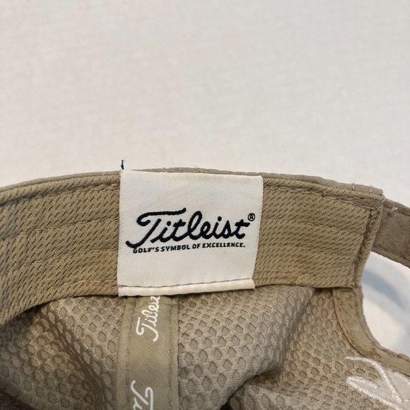 Titleist Golf Beige Khaki Baseball Cap Adjustable Strap Hat Great Condition - Picture 7 of 10